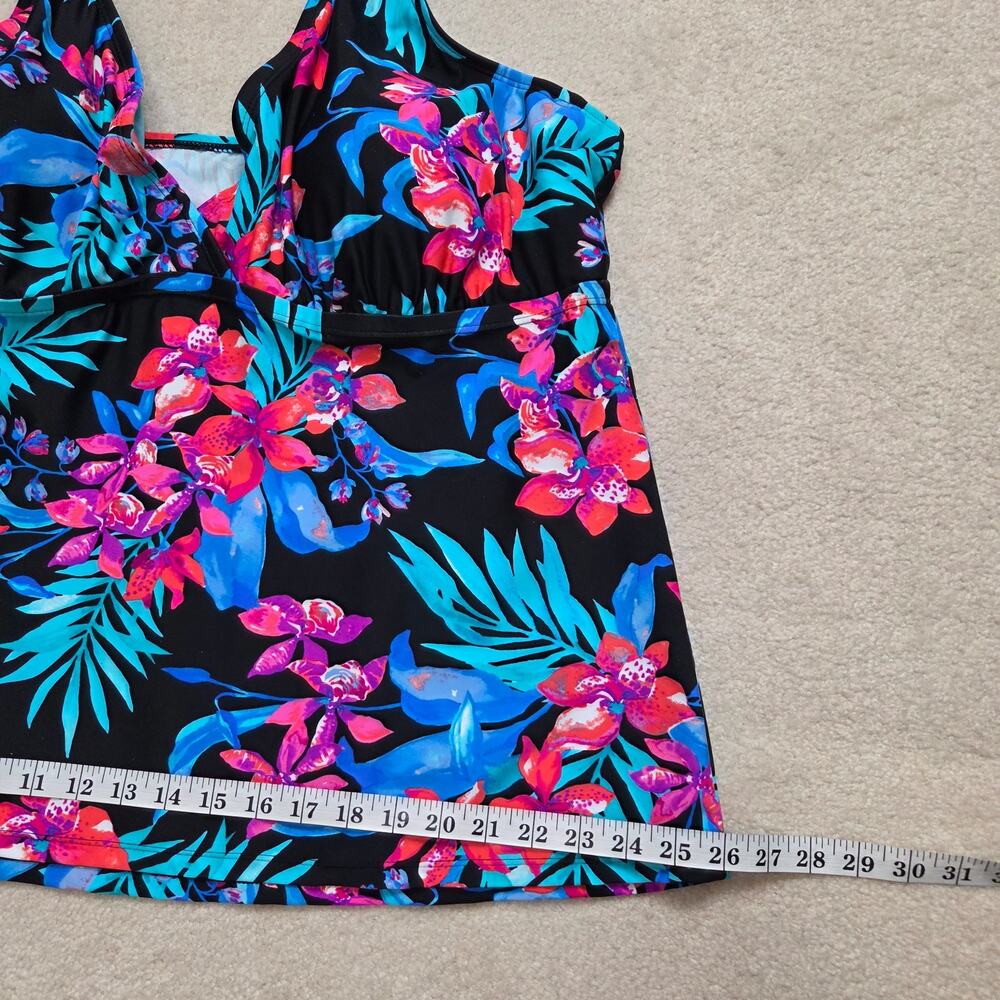 NWT Island Escape 24W Halter Tankini Swimwear Underwire Plunging V-Neck - Picture 9 of 11